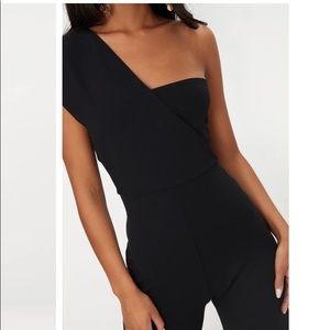 One Shoulder Drape Jumpsuit